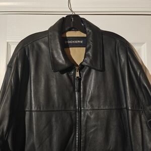 Dockers Men's Black Buttersoft Leather Jacket Size XLT